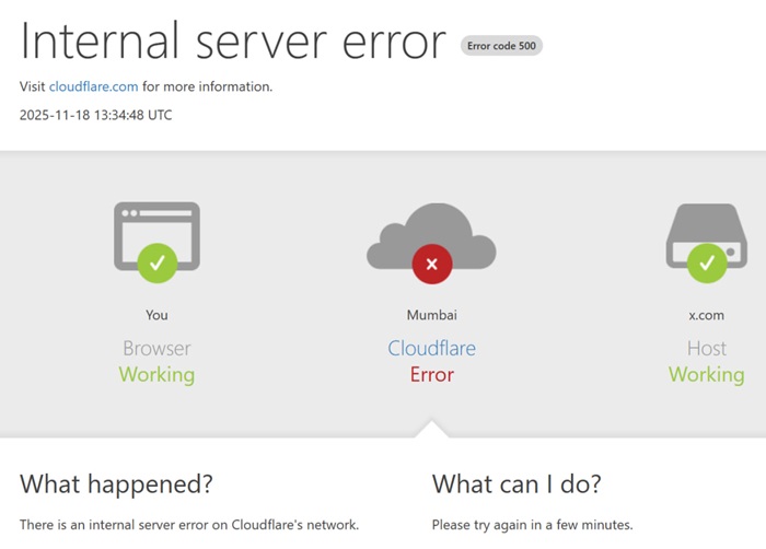 Cloudflare down, taking X, Canva, ChatGPT, Perplexity, and Gaming offline (League of Legends, Genshin Impact)