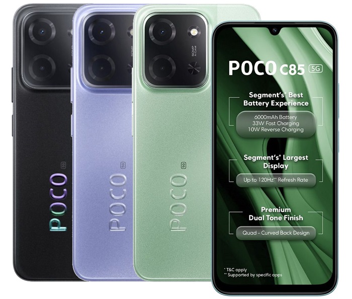 POCO C85 5G launched in India at ₹11,999 featuring 6000mAh battery, Dimensity 6300, HyperOS 2, and more