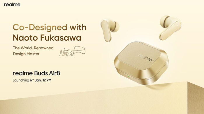 realme Buds Air 8 to launch in India on 6th January 6 alongside realme 16 Pro Series