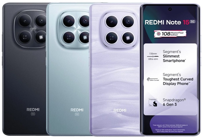 REDMI Note 15 5G launched in India at ₹22,999 featuring 7.35mm ultra-slim design, 120Hz curved AMOLED, Snapdragon 6 Gen 3, and more