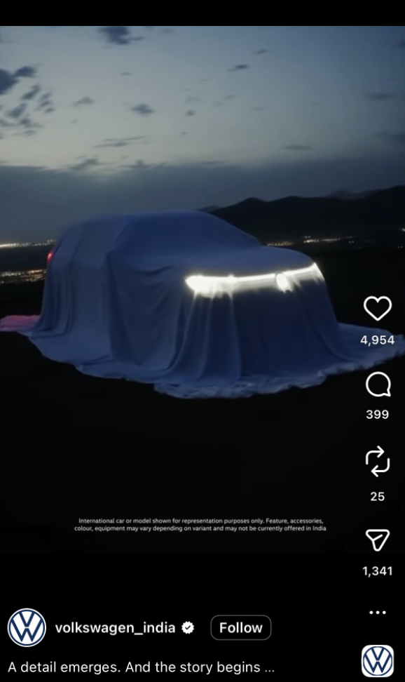 Volkswagen Tayron Teased Ahead Of India Launch
