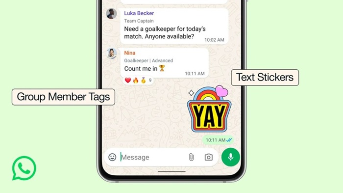 WhatsApp rolls out Member Tags, Text Stickers, and Event Reminders for group chats