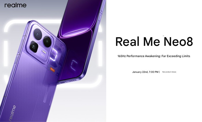 realme Neo8 to debut on 22nd January featuring World’s first 165Hz Samsung Sky display