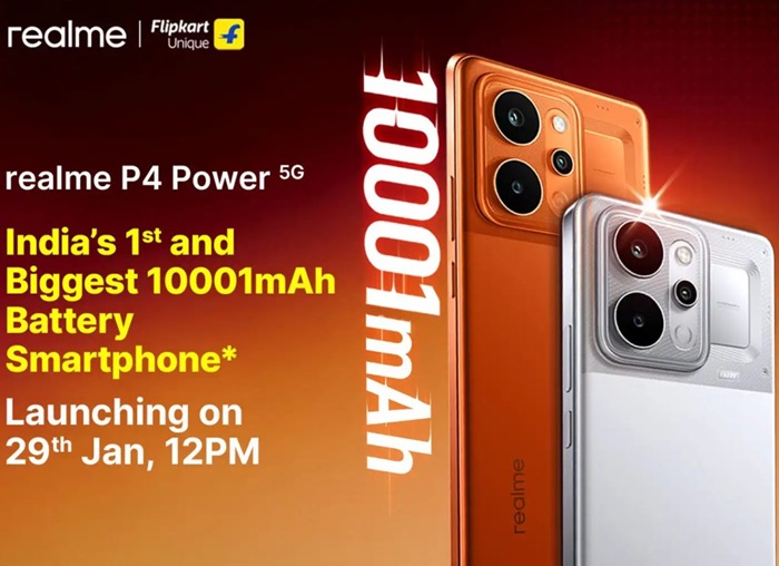 realme P4 Power 5G with massive 10,001mAh battery launching in India on 29th January